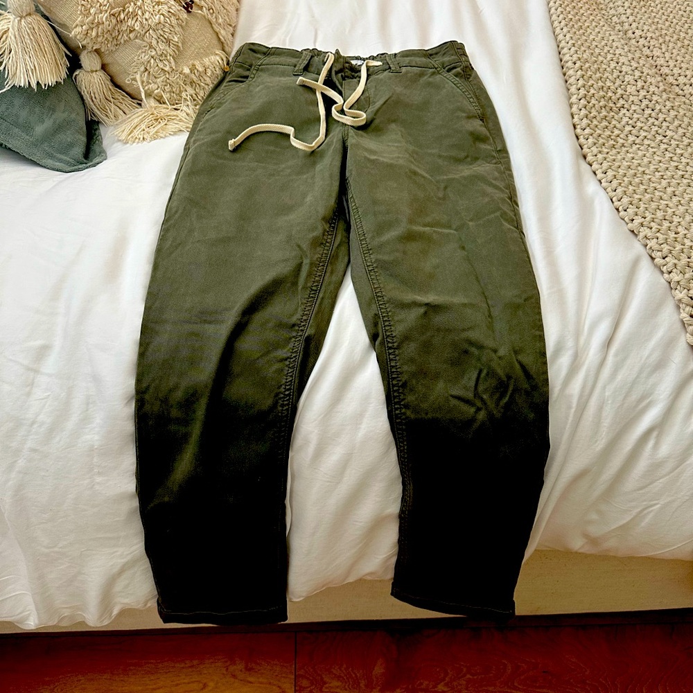 Paige super soft olive green Jean with drawstring tie
